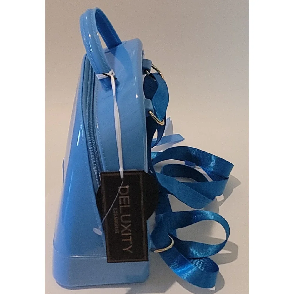 NWT Deluxity Los Angeles Mini Powder Blue Jelly Backpack Bag